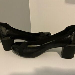 Anne Klein Black Patent Block Heels